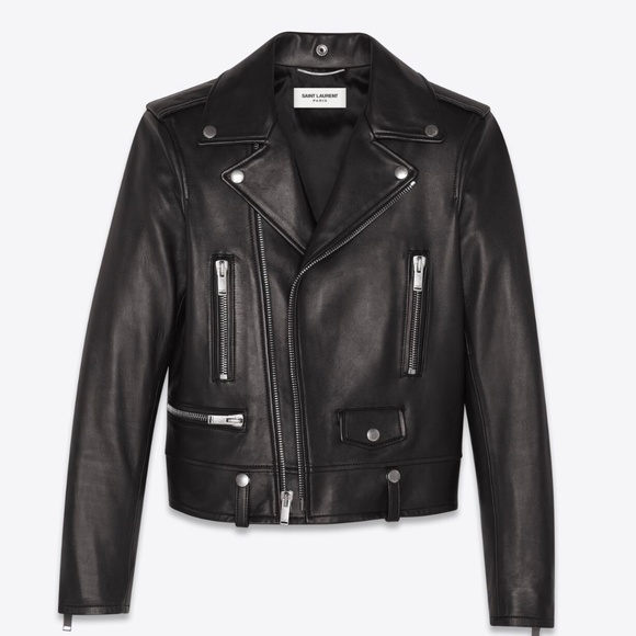 YSL MOTORCYCLE JACKET IN PLUNGED LAMBSKIN - Picture 2 of 2